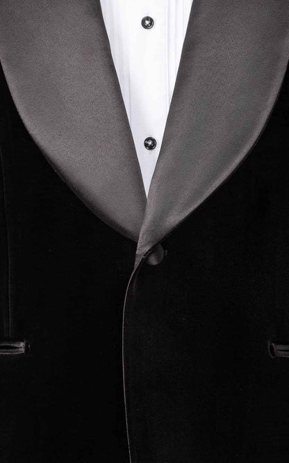 Men's Black Velvet Wedding Blazer - Luxury Groom Suits