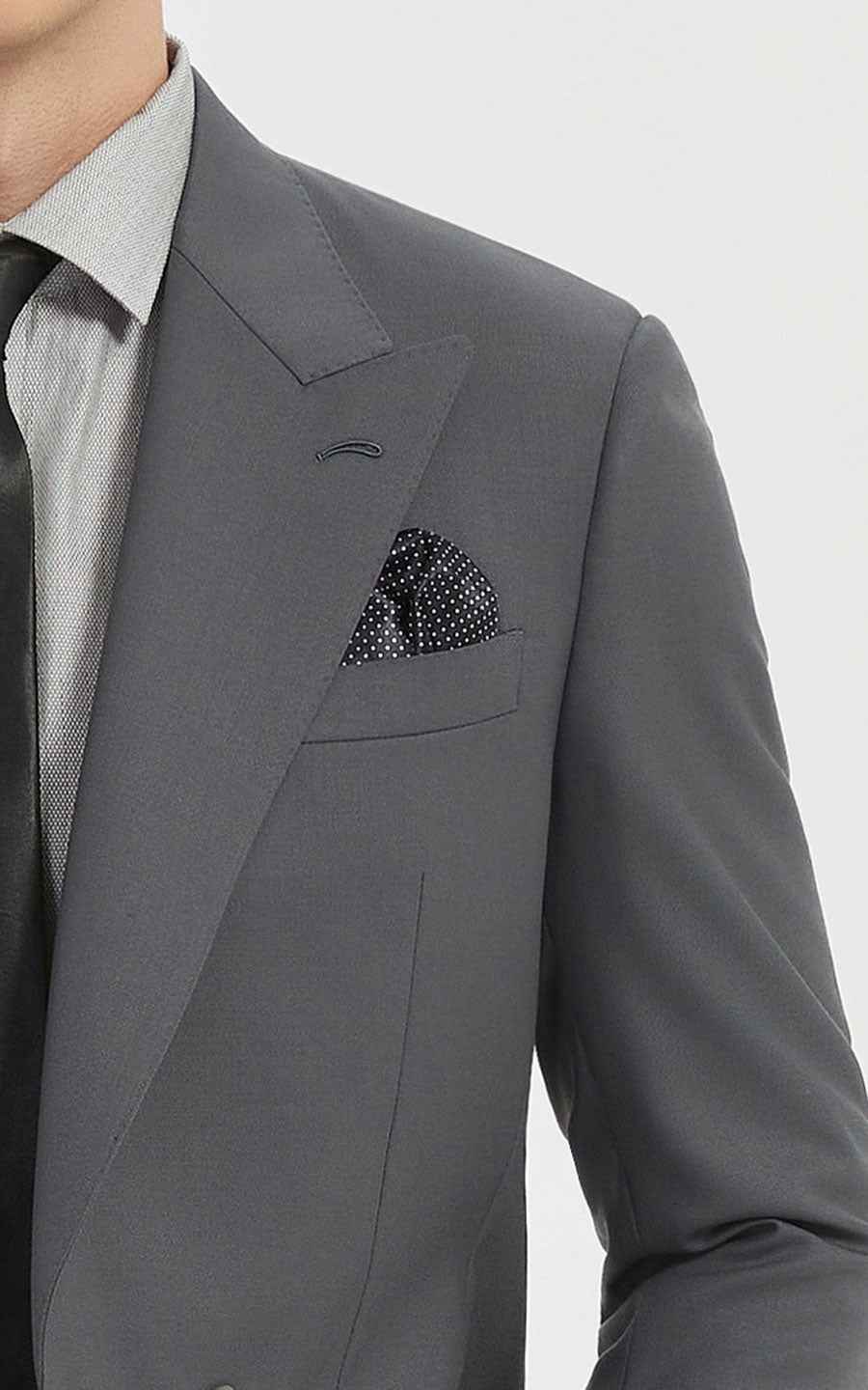 Men's Classic Gray Business Suit - Two Piece Professional Formal Wear
