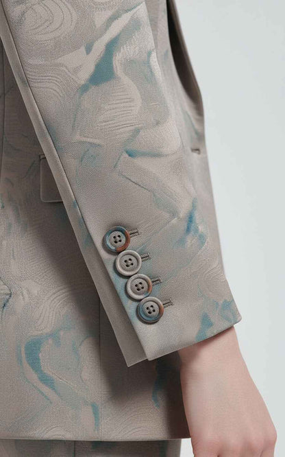 Women's Blazer Set Pastel Camo Trouser Suit