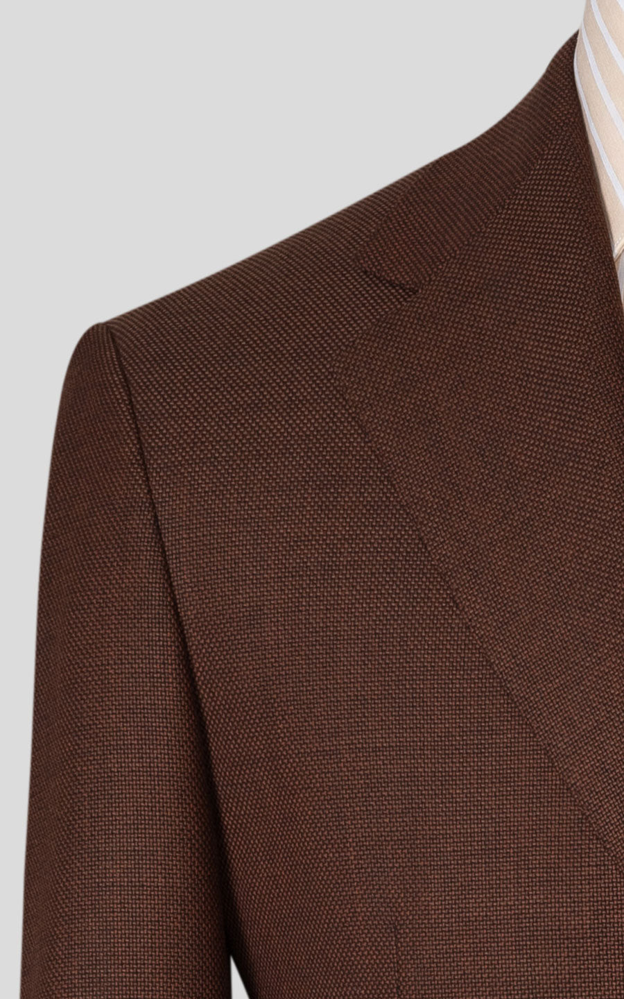 Brown wool basket weave fabric texture close up