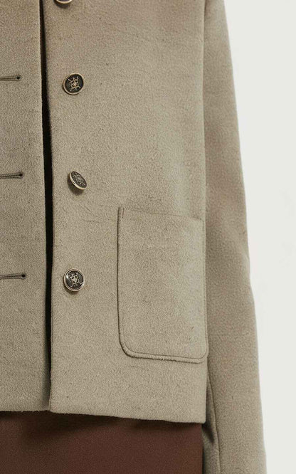 Custom Jackets - Textured Button-Front Stand Collar
