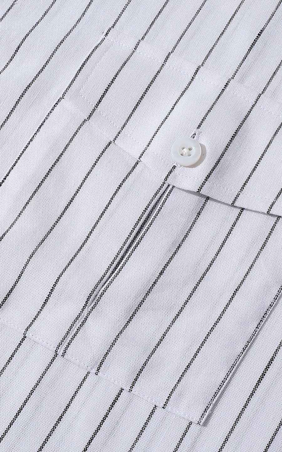 Classic White Striped Men's Casual Shirt - Premium