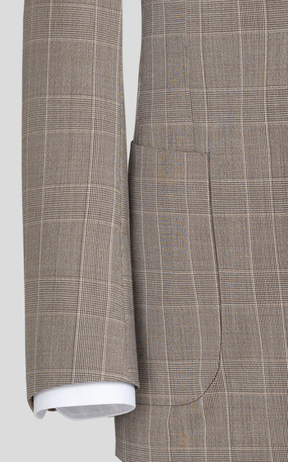 Light brown checkered blazer fabric texture bespoke