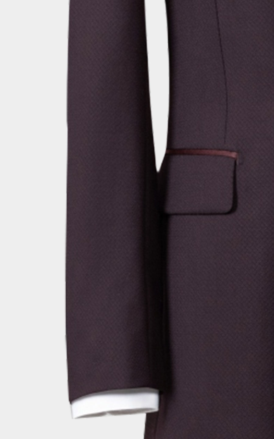 Black jacquard Chinese tuxedo front view custom formal