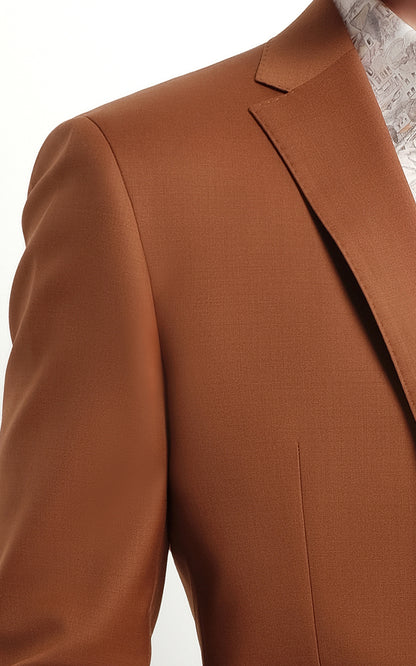 Caramel Tailored Suit Men Business Formal Two Piece Set