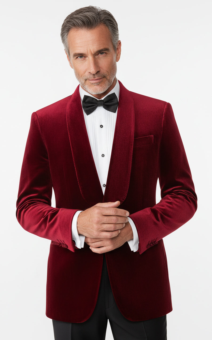 Custom Burgundy Velvet Tuxedo Mens Wedding Formal Suit
