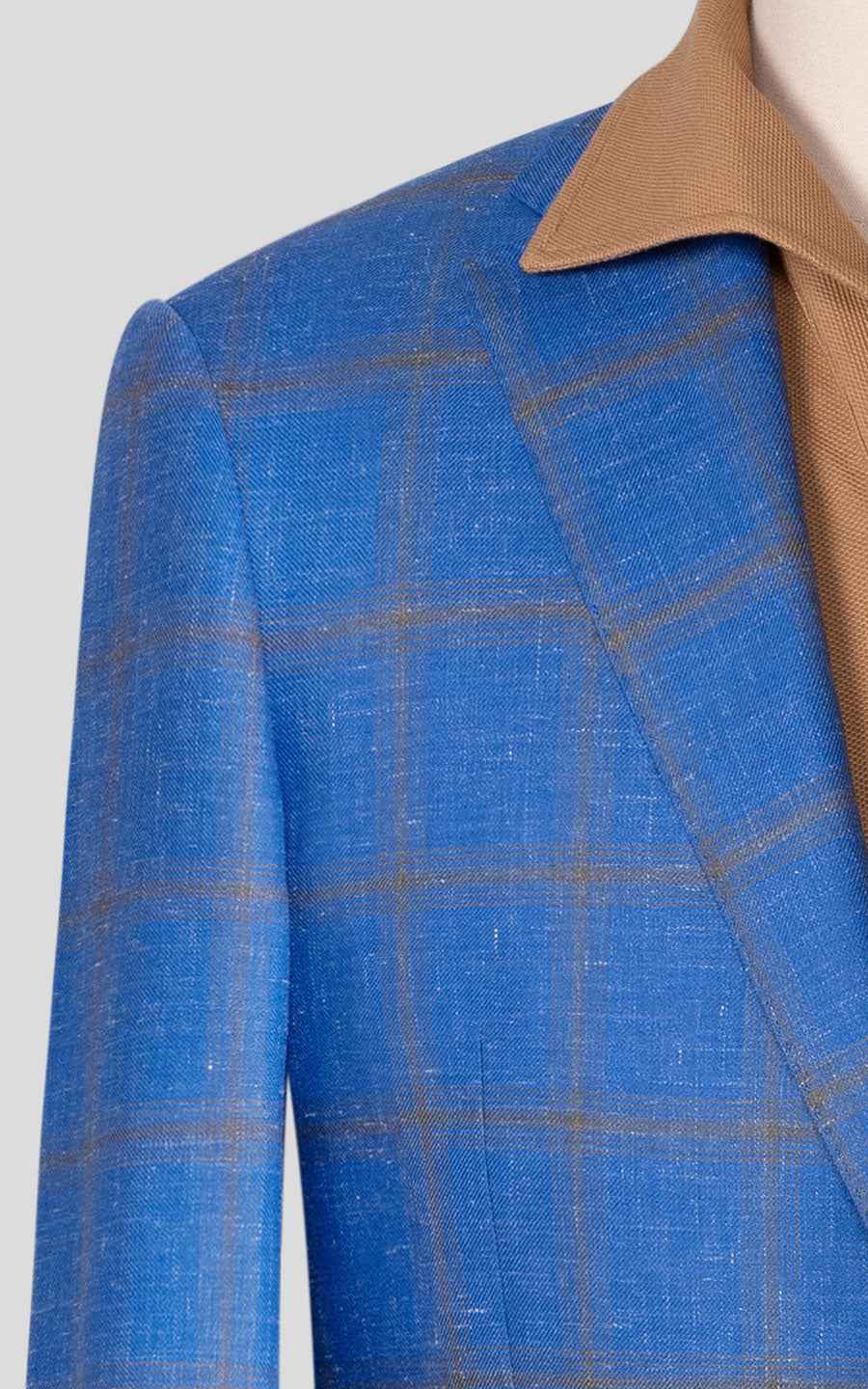 Custom suits Blue Plaid Wool Suit Set - Stylish Casual Wear