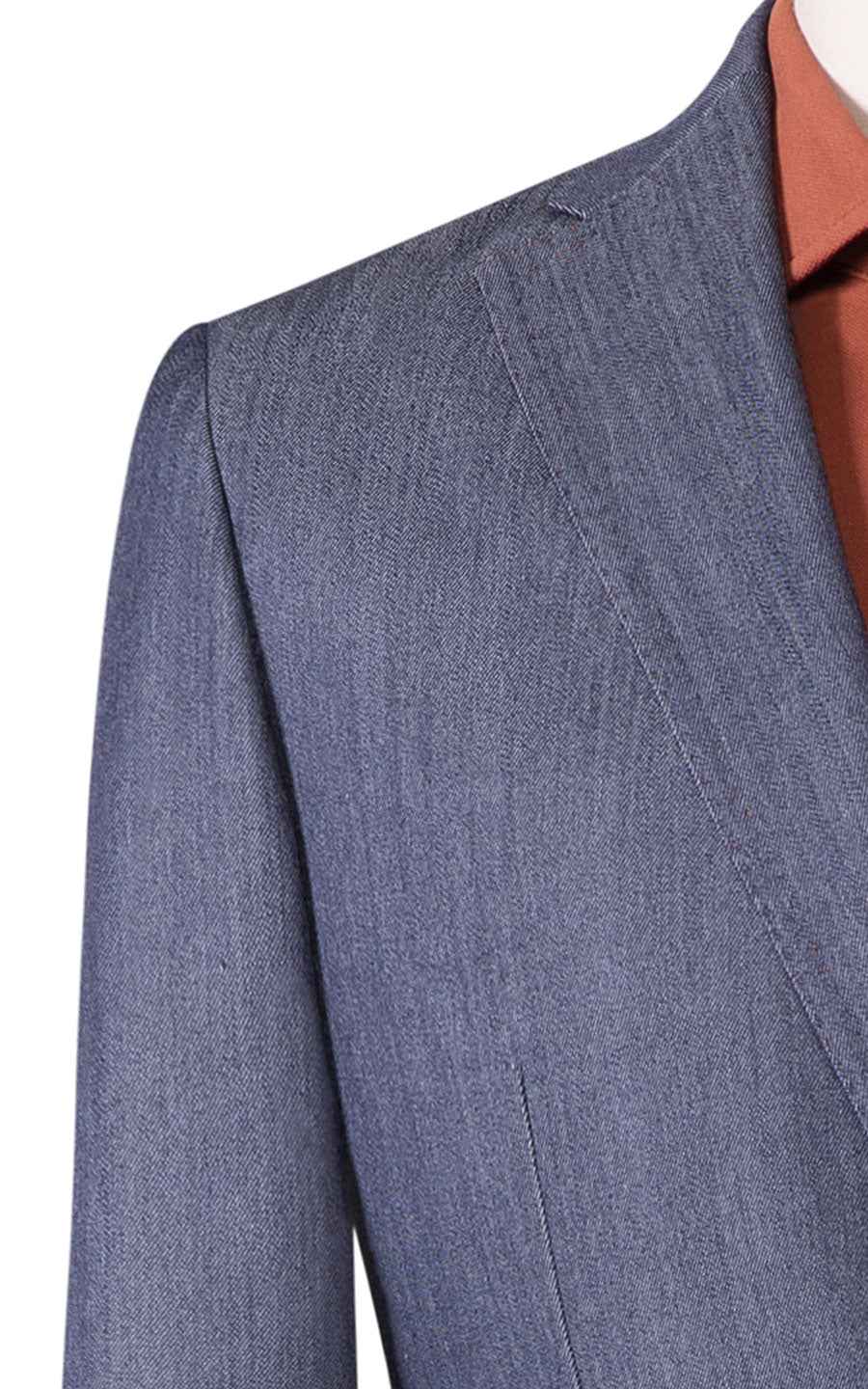 Men's Online Suit custom Gray-Blue Wool Business Suit Set
