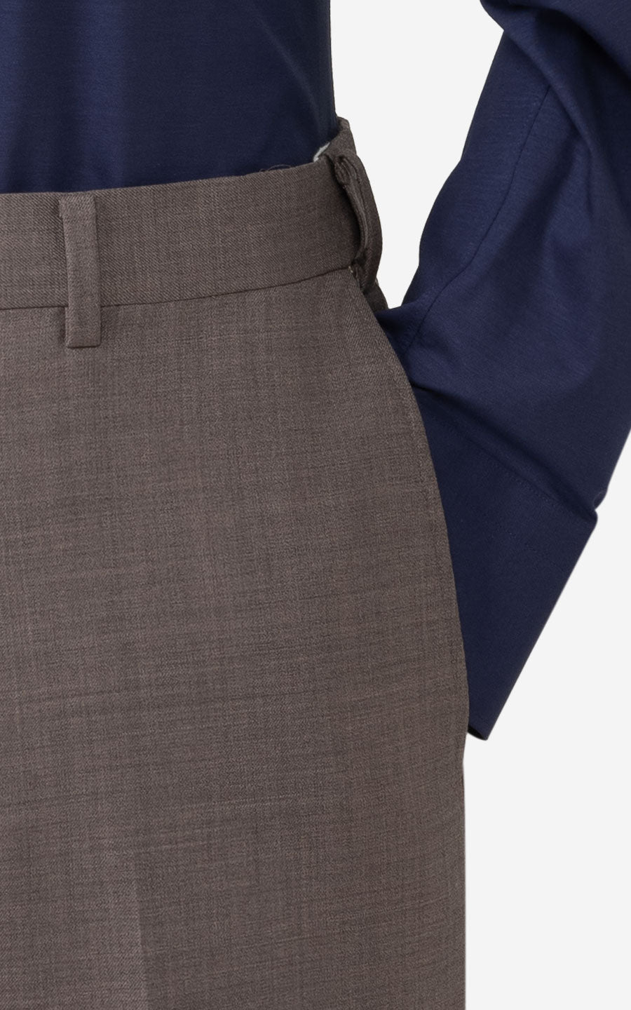 Premium Light Brown Stretch Suit Pants - Professional