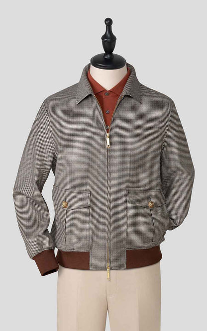 Custom brown plaid jacket for men casual coat