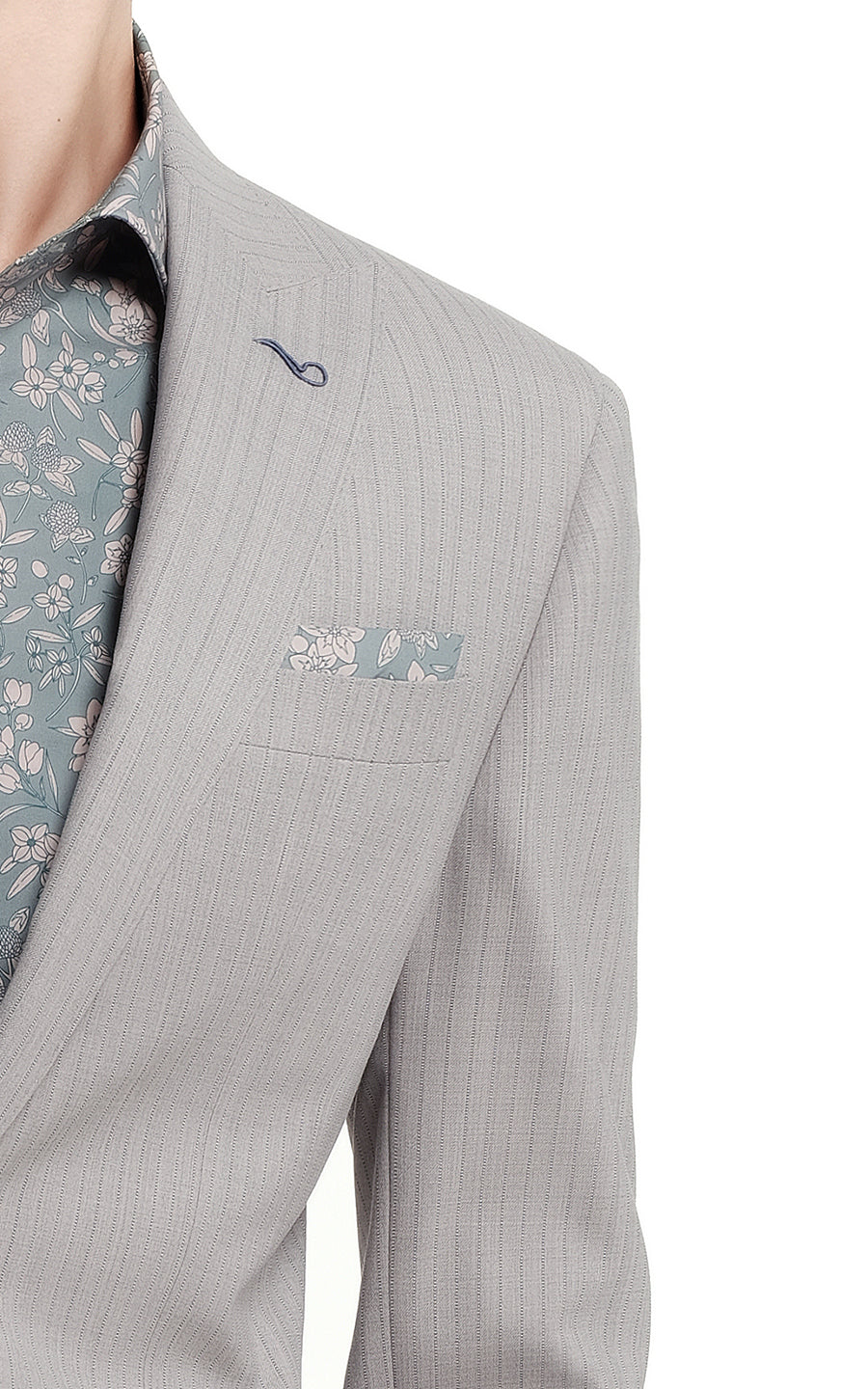 Men's Gray-Brown Striped Formal Custom Suits Set