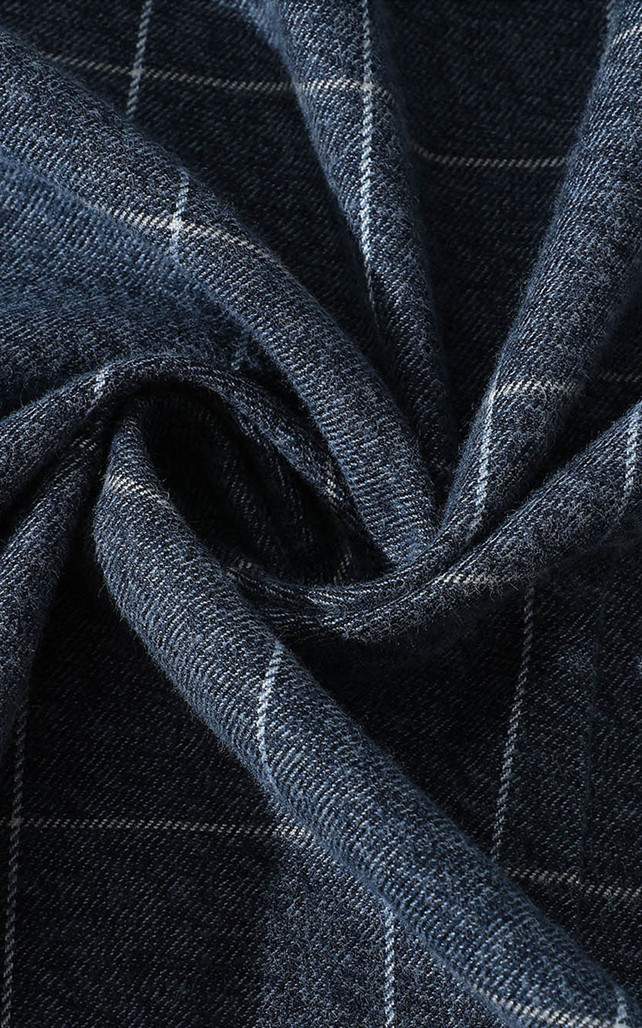 Custom flannel shirt back - dark blue grid pattern