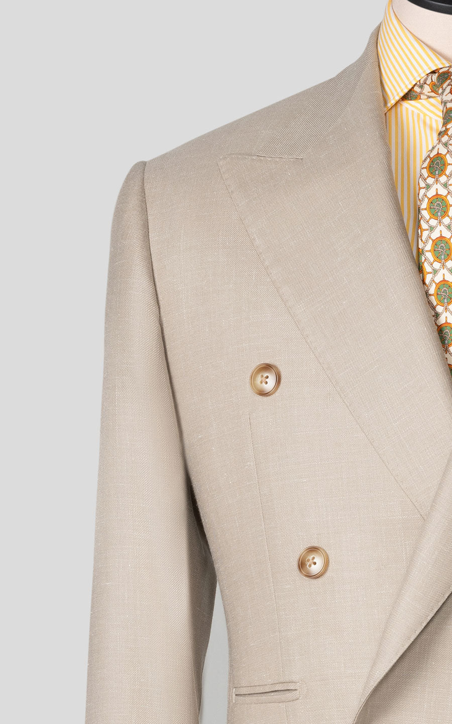 Custom khaki suit, premium fit