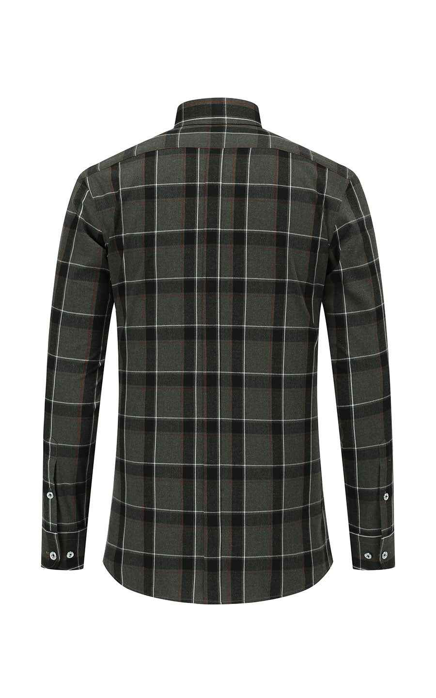 Morandi gray shirt side view - custom bamboo flannel