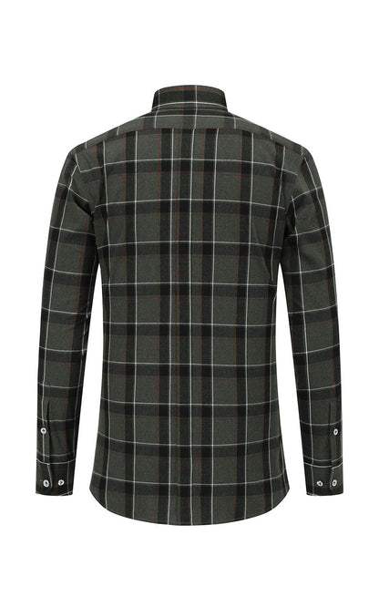 Morandi gray shirt side view - custom bamboo flannel