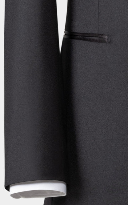 Custom black satin tuxedo formal business