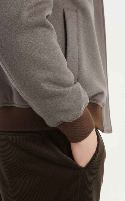 Men's Premium Hooded Bomber Jacket - Gray