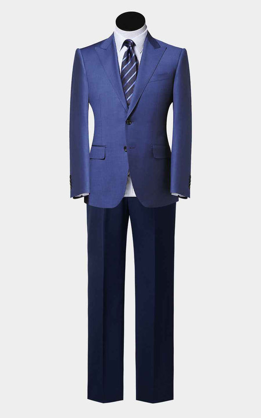 Custom suits Navy Blue Business Suit Set - Men's Tailored Fit