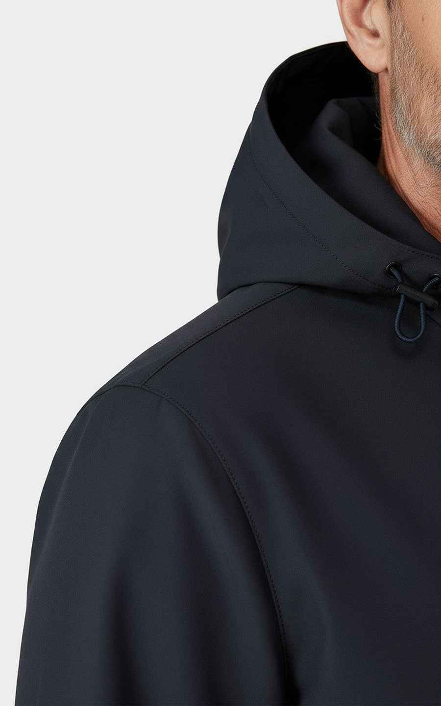 Mens Navy Blue Hooded Jacket Premium Tailored Casual Wear