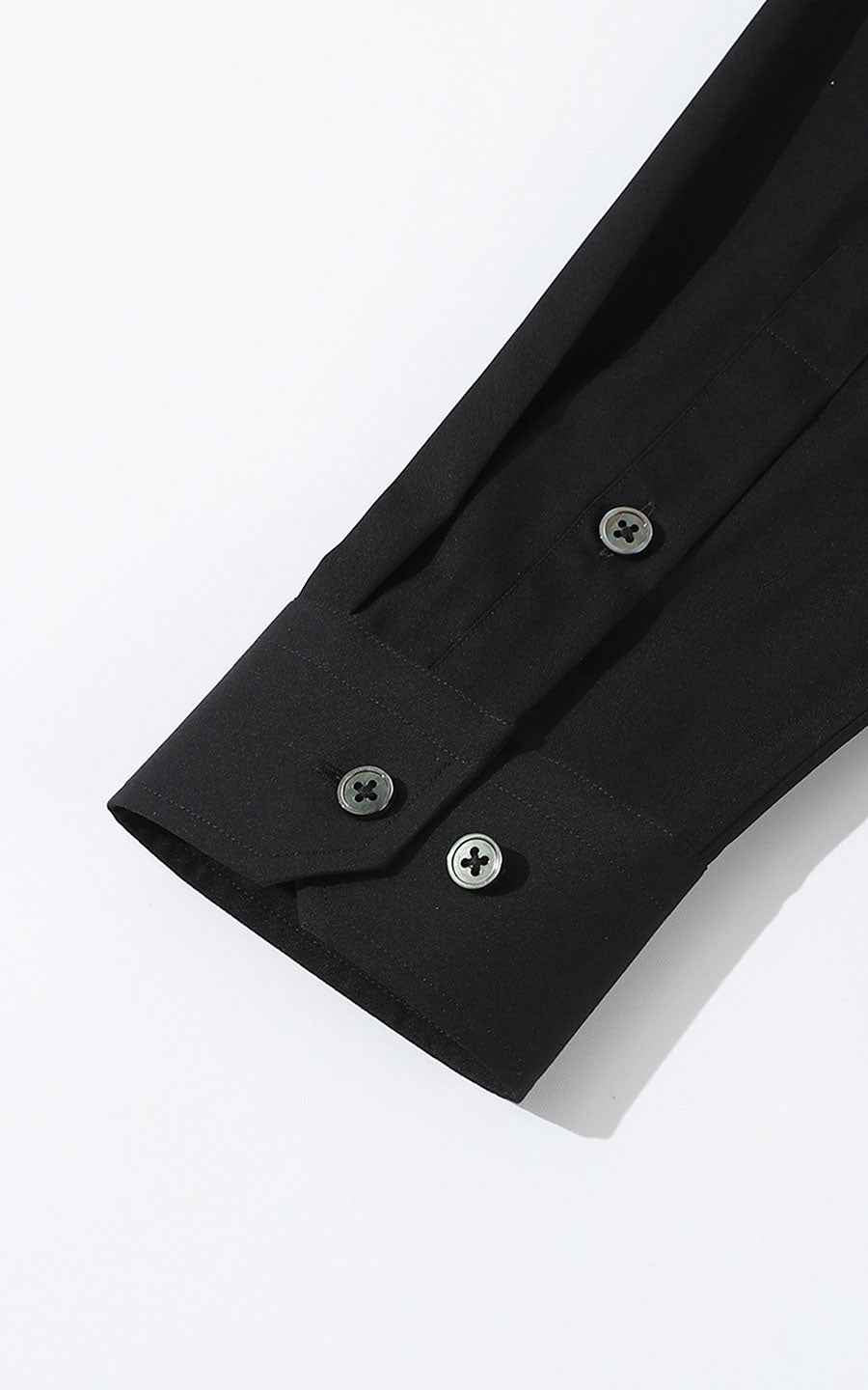 Custom Black Dragon Embroidered Dress Shirt - Tailored Fit