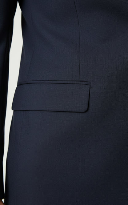 Deep Haze Blue Plain Weave Custom Men Business Suit Set Wear