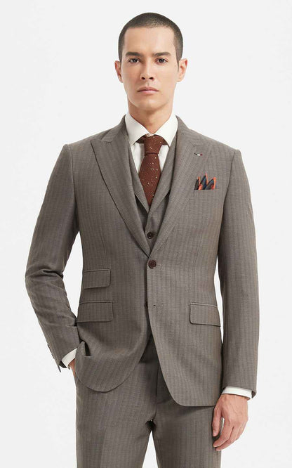 Men's Grey Suit Slim Fit Business Formal Classic