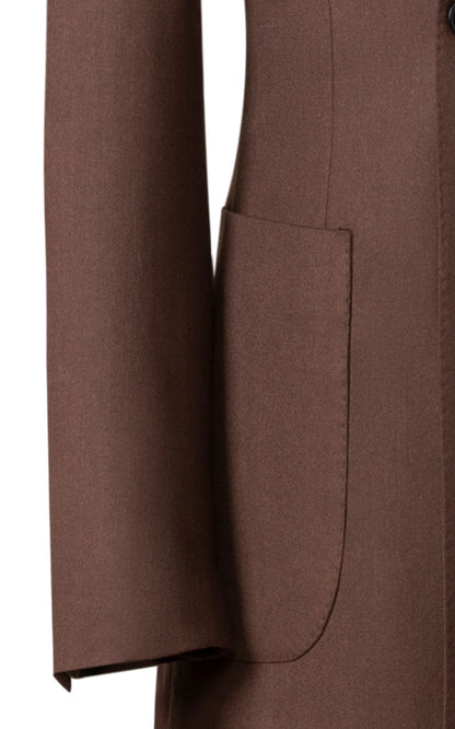 Man wearing custom dark brown wool tailored fit blazer