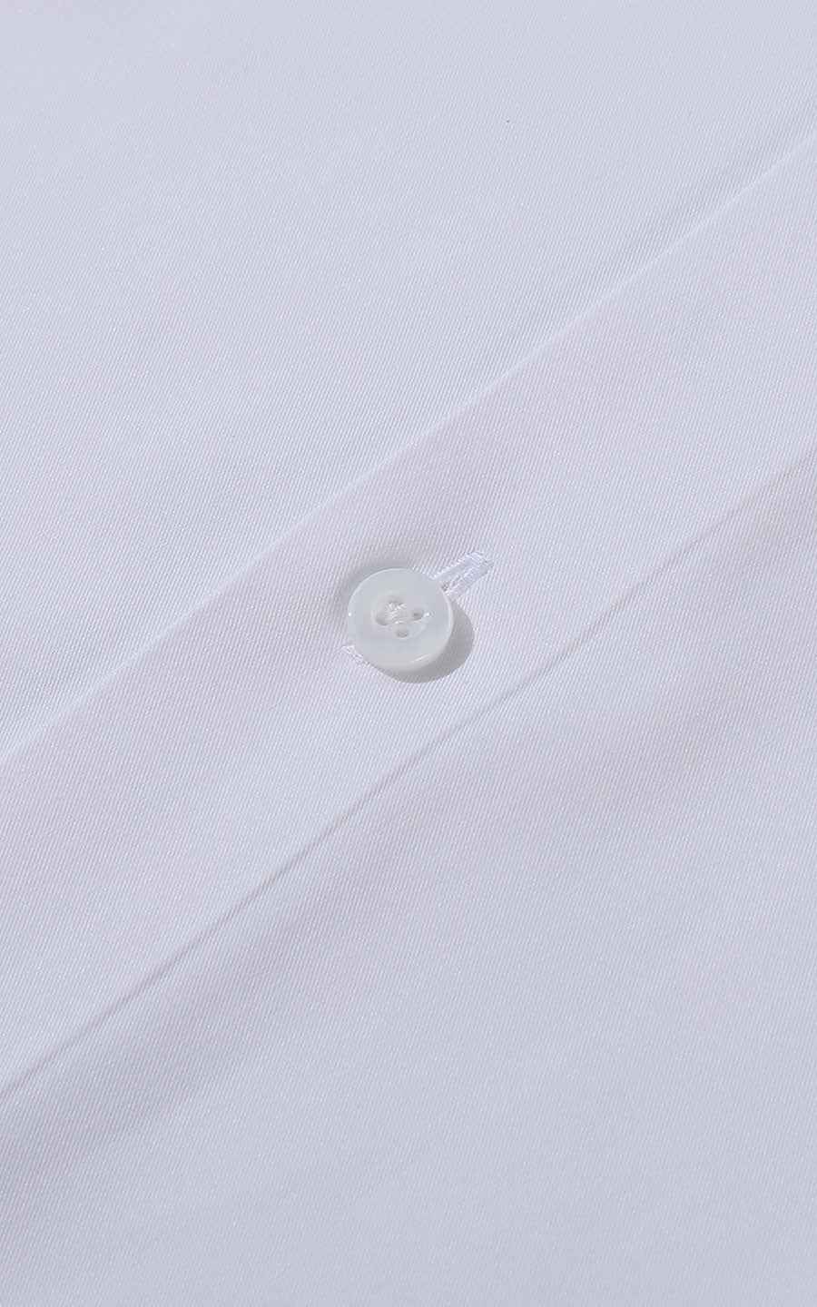 WIAI Pure White Leaf Embroidered Men's Dress Shirt