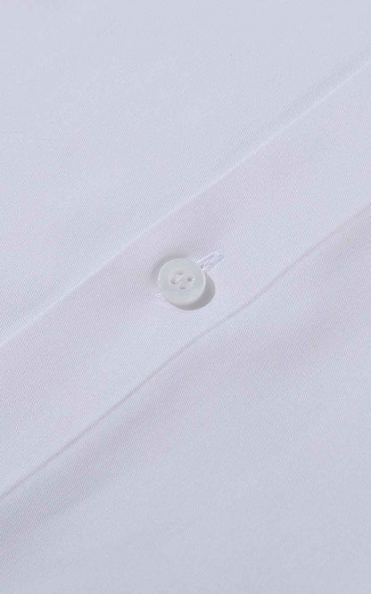 WIAI Pure White Leaf Embroidered Men's Dress Shirt