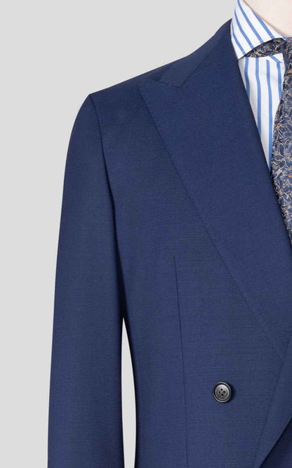Men's Navy Blue Wool Business Suit Set - Custom Tailored