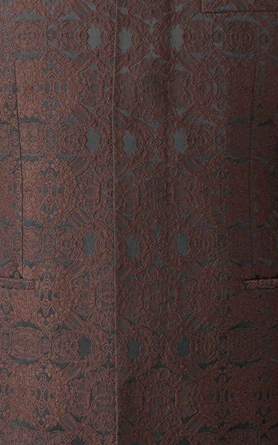 Men's Brown Brocade Chinese Wedding Jacket - Custom