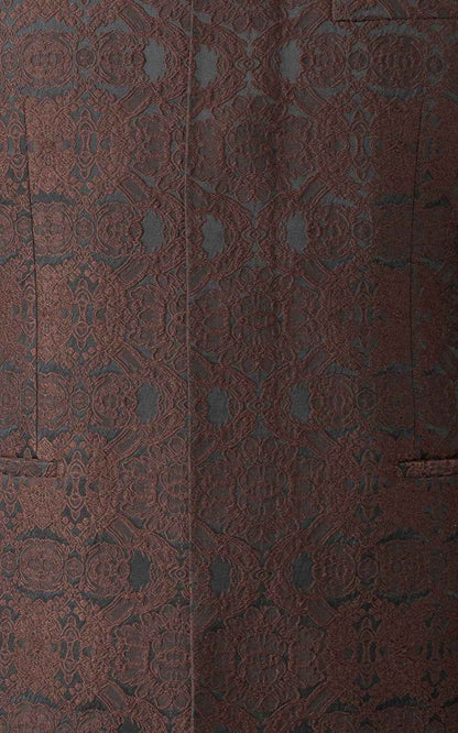 Men's Brown Brocade Chinese Wedding Jacket - Custom