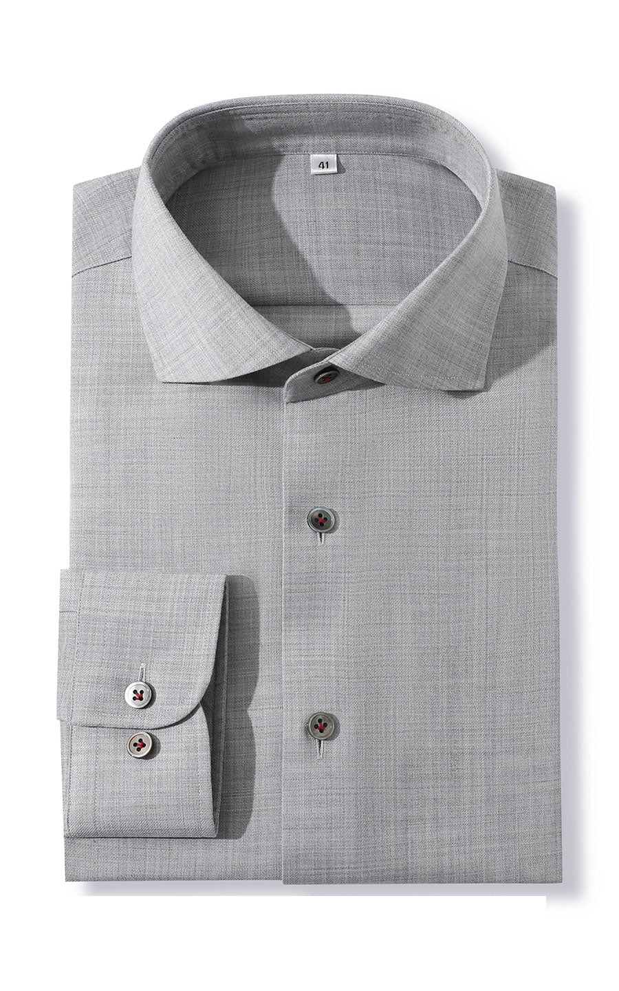 Wrinkle-free dress shirt back - mist gray flannel