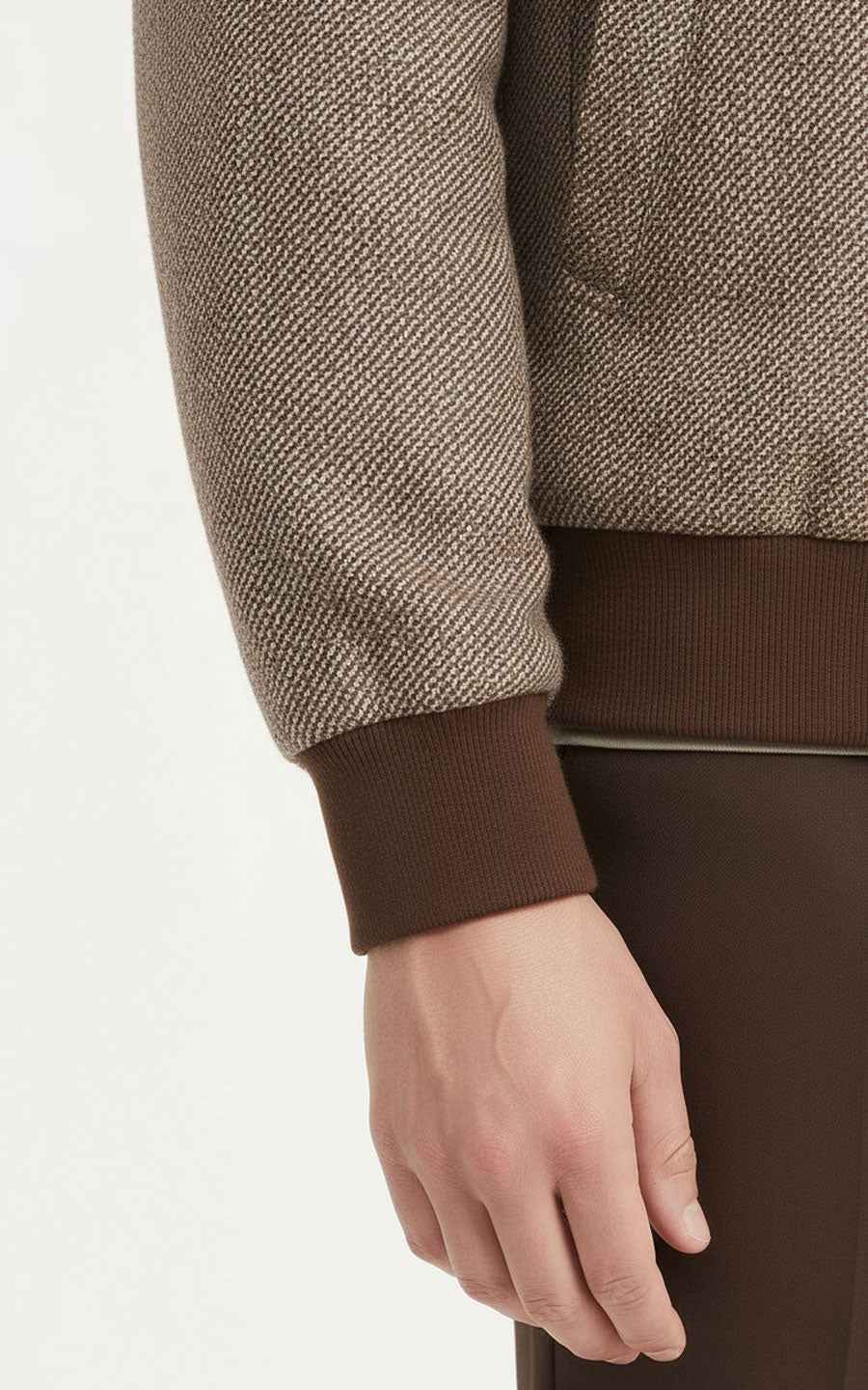 Premium Beige Jacket - Textured Bomber Style