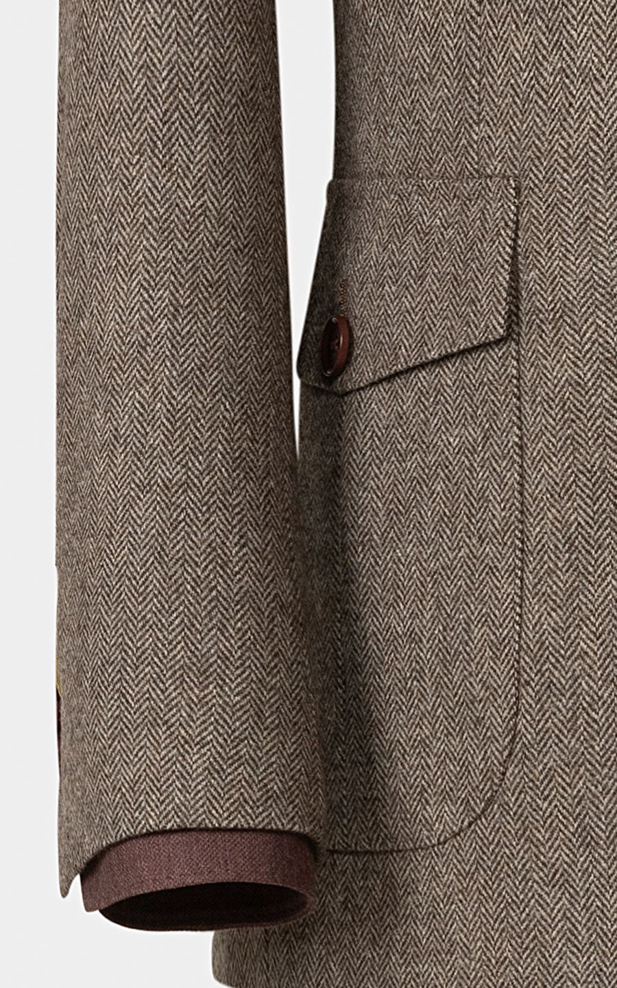 Men's wool blazer side profile bespoke tailoring detail