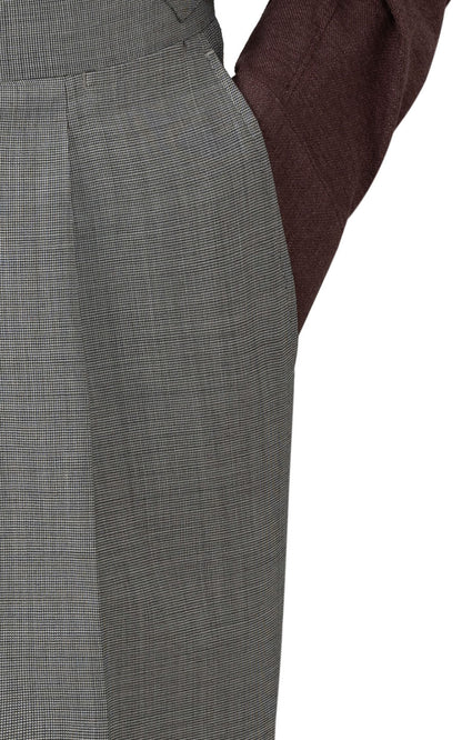 Premium Grey Floral Suit Pants - Professional Menswear
