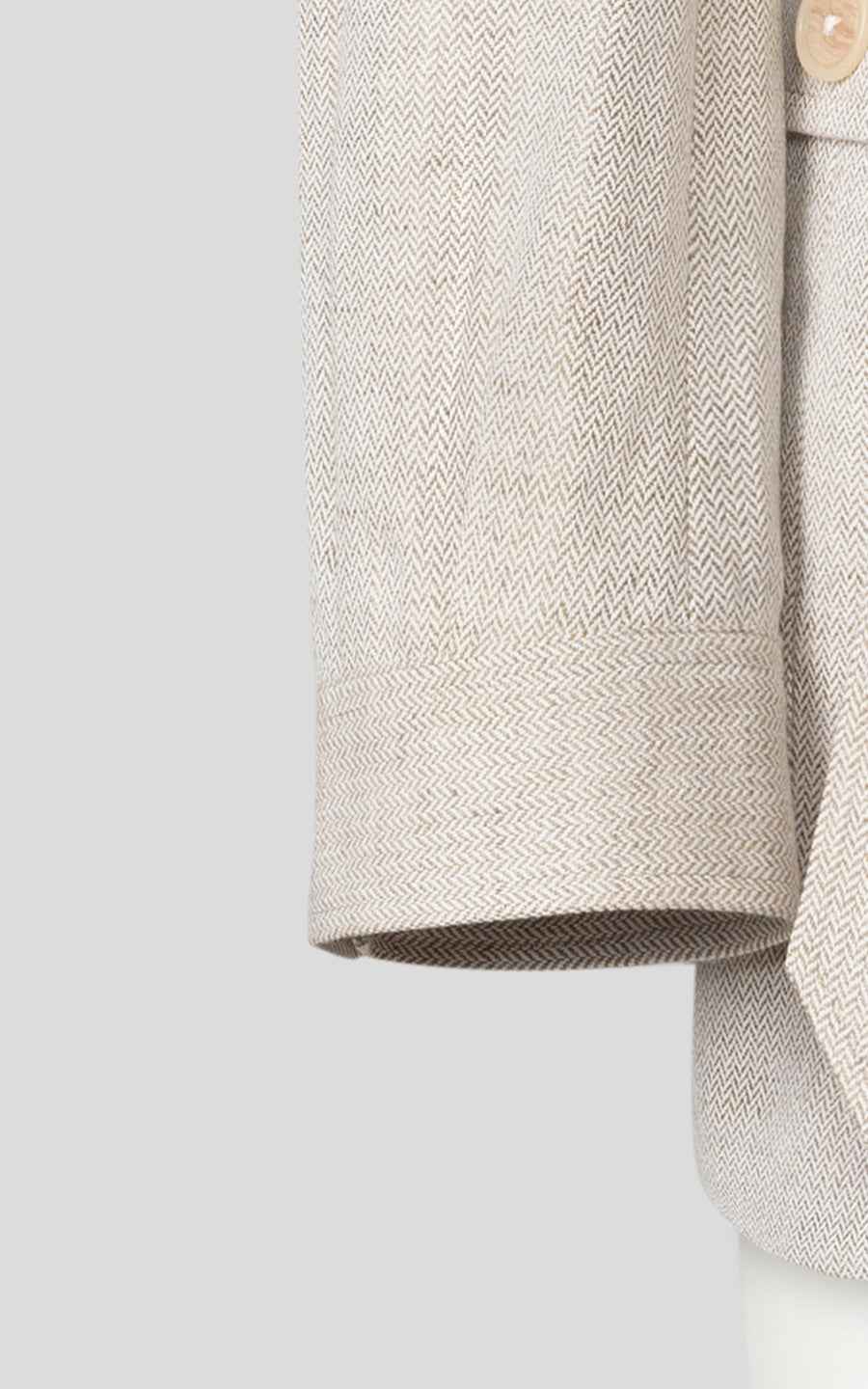 Men's Beige Lace-up Linen Custom Hunting Trench Coat