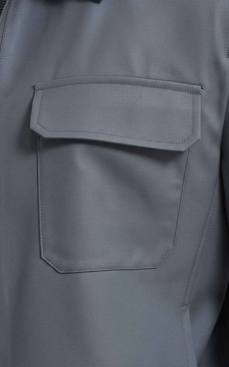 Jacket Men Grey Zip Up Utility Style Casual Wear