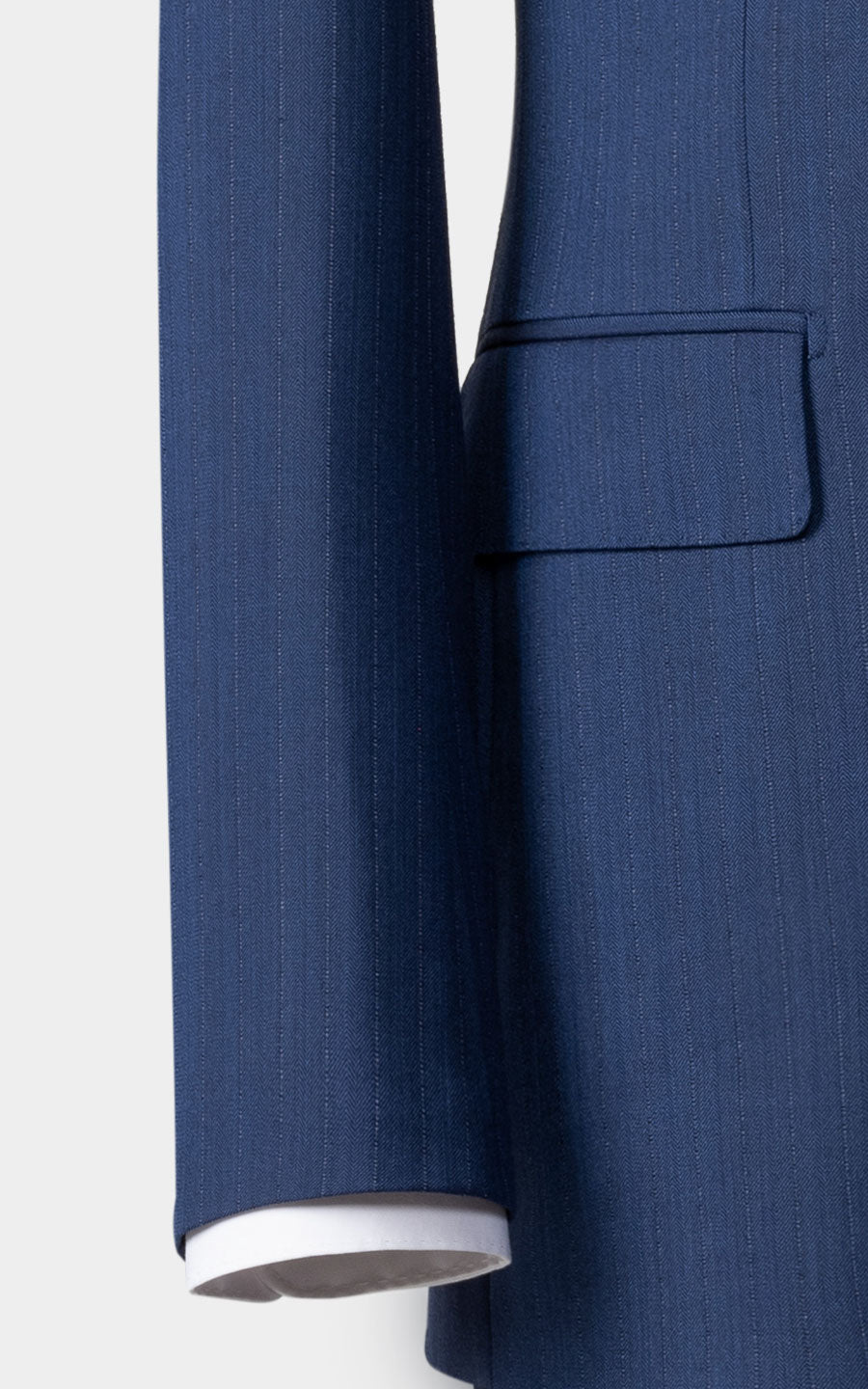 Navy herringbone pattern suit fabric detail premium