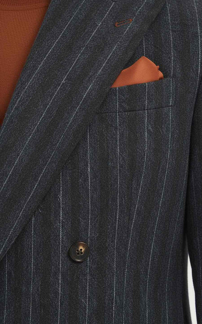 Men's Navy Pinstripe Casual Suit Blazer