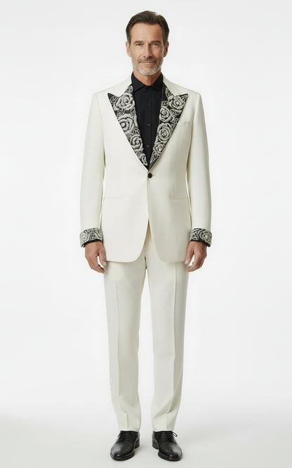 Men's White Tuxedo Suit - Wedding Formal Custom Tailored