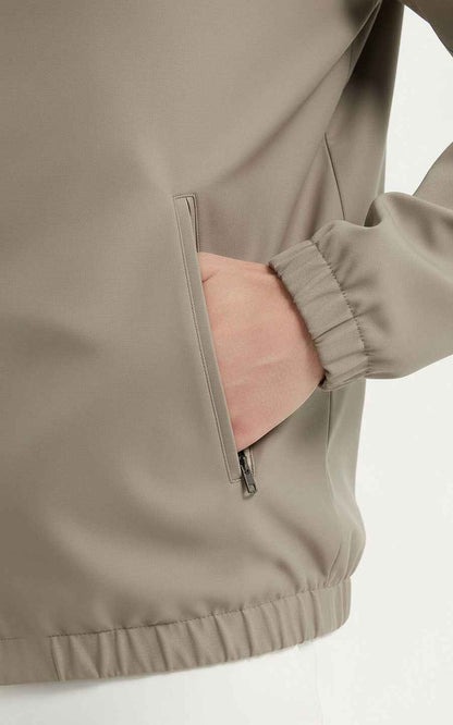 Bomber Jacket Men Classic Beige Casual Outerwear