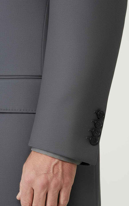 Charcoal Grey Overcoat Men Tailored Double Breasted Winter Formal