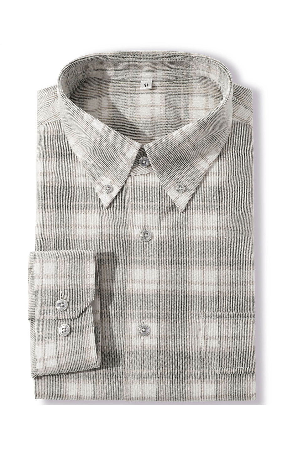 Light grey shirt back view - cotton button down style