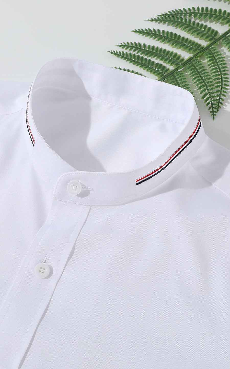 WIAI Men's Custom Embroidered White Dress Shirt