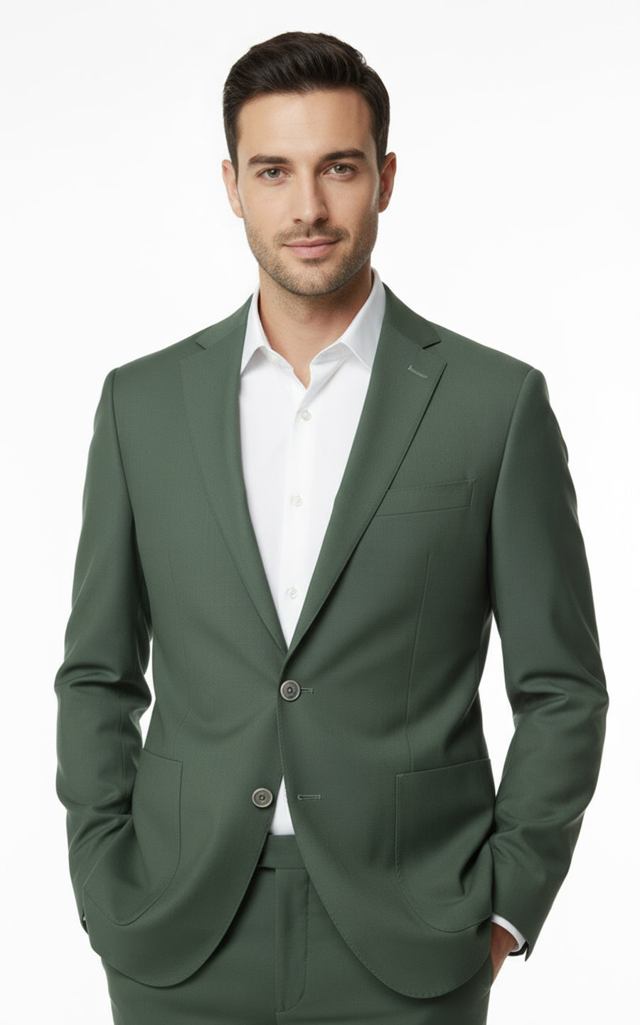 Mens Light Green Bespoke Business Suit Wedding Formal Set