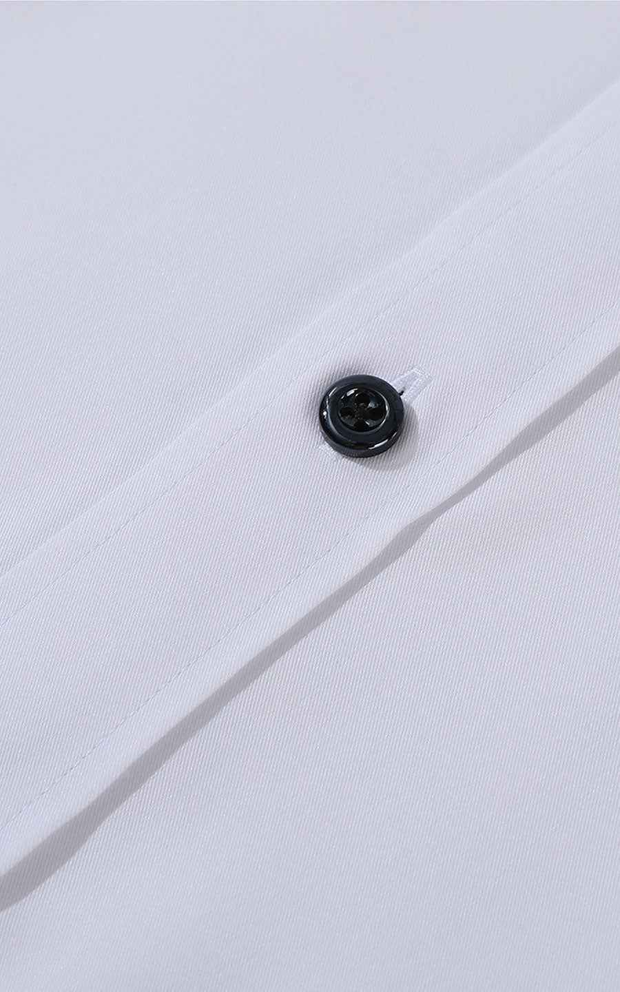 Custom White Dress Shirt - Black Buttons | Men's Tailored