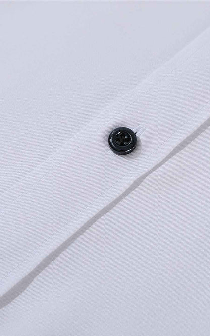 Custom White Dress Shirt - Black Buttons | Men's Tailored