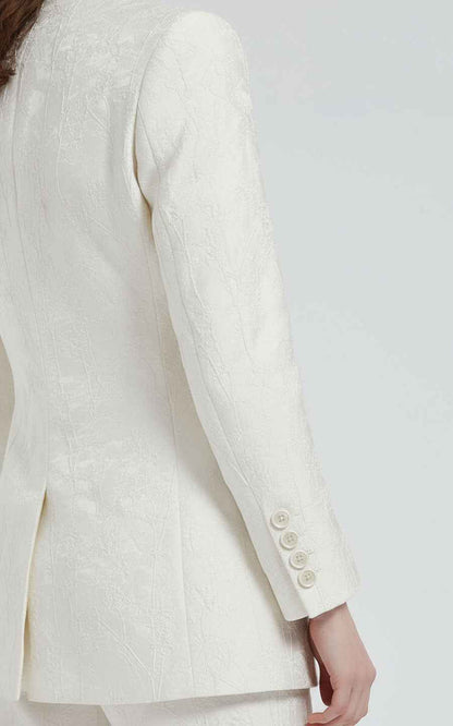 Women's Blazer Set White Wrap Elegant Two Piece