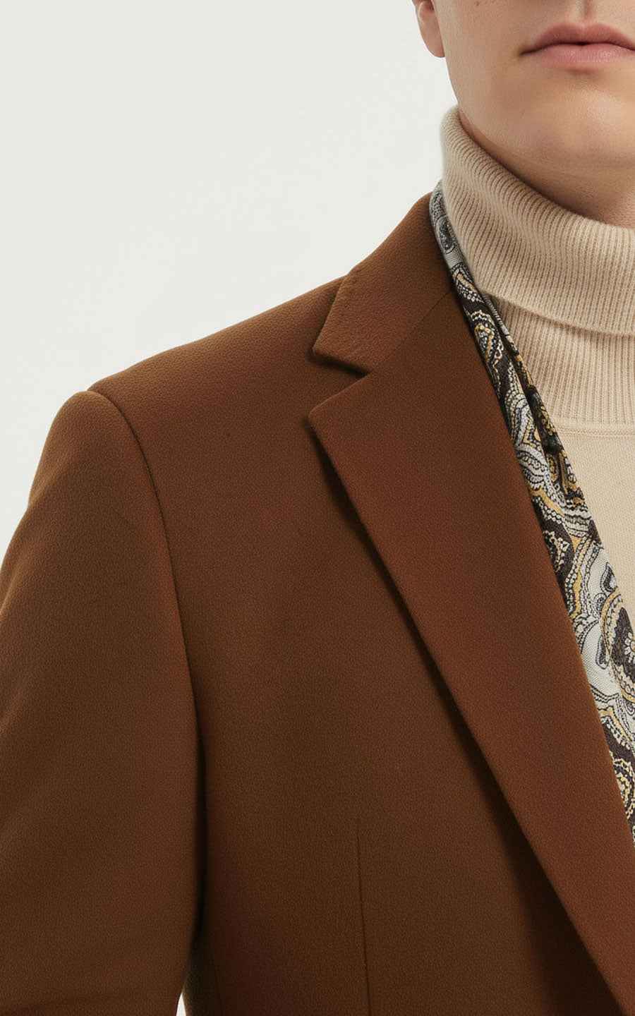 Men's Wool Blazer Classic Brown Tailored Fit